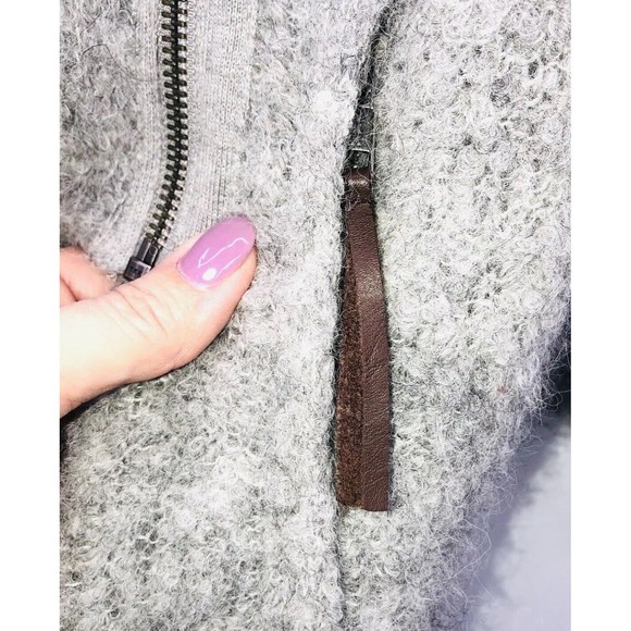 POETRY ALPACA Blend Long Zip Front Cardigan Women’s 4/6 Sweater Gray So Soft - Picture 7 of 9